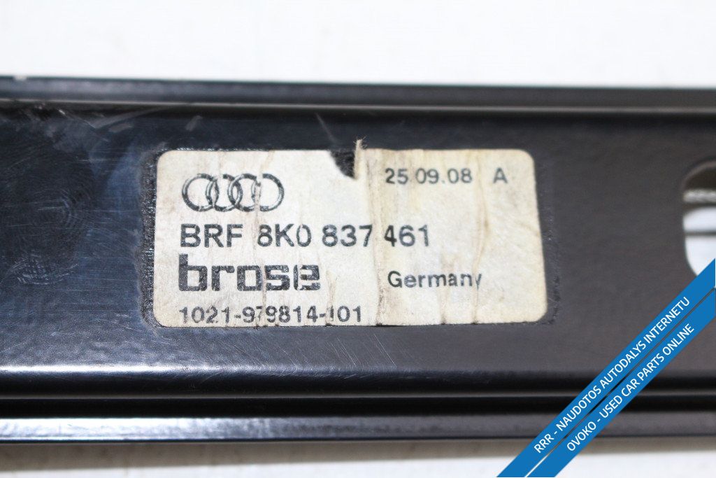 Audi A4 S4 B8 8K Priekinis el. lango pakėlimo mechanizmas be varikliuko 8K0837461